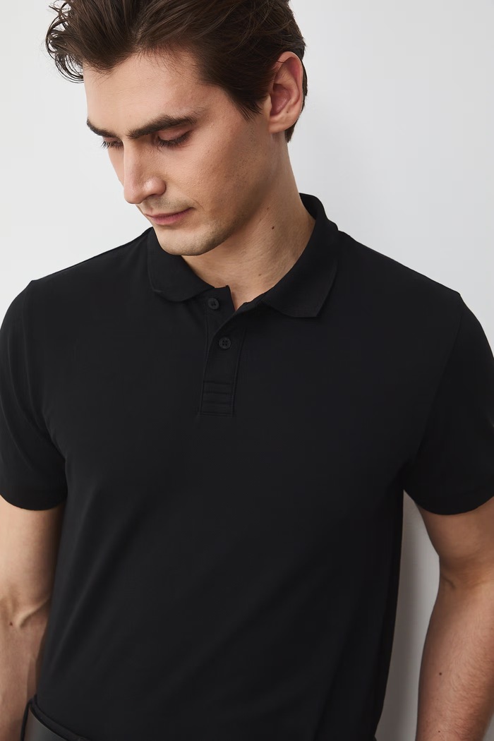 Polo męskie czarny RS26-POM050