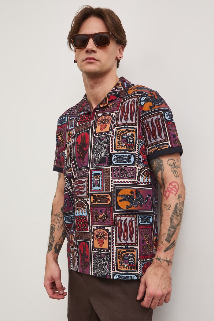 Polo męskie bawełniane z elastanem multicolor RS26-POM804