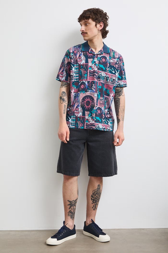 Medicine polo męskie bawełniane z elastanem multicolor RS26-POMC13