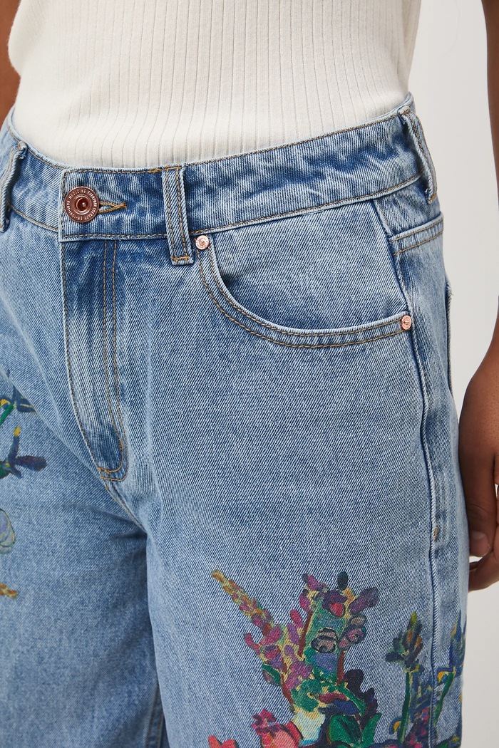 Jeansy bawełniane damskie z kolekcji Eviva L'arte RS26-SJD250 niebieski