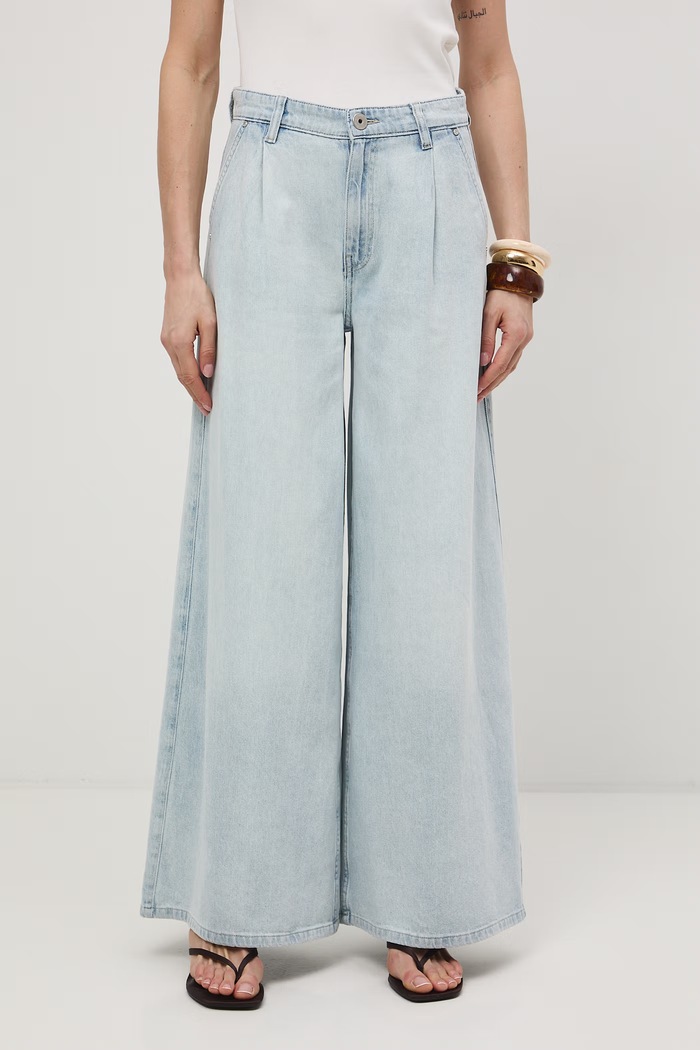 Jeansy wide leg damskie RS26-SJD507 niebieski RS26