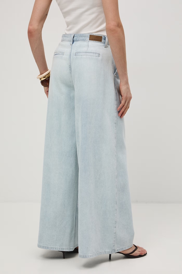 Odzież Jeansy wide leg damskie RS26-SJD507 niebieski