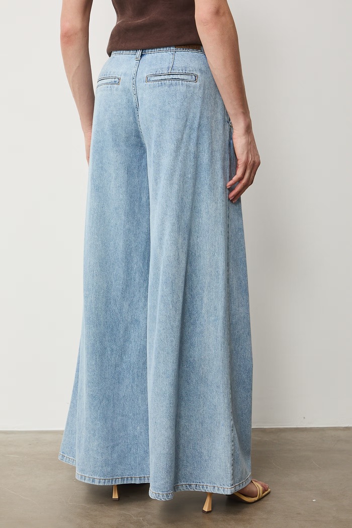 Jeansy wide leg damskie niebieski RS26-SJD507
