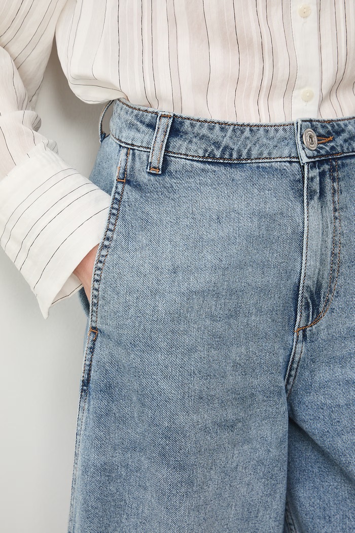 Jeansy slouchy damskie niebieski RS26-SJD508