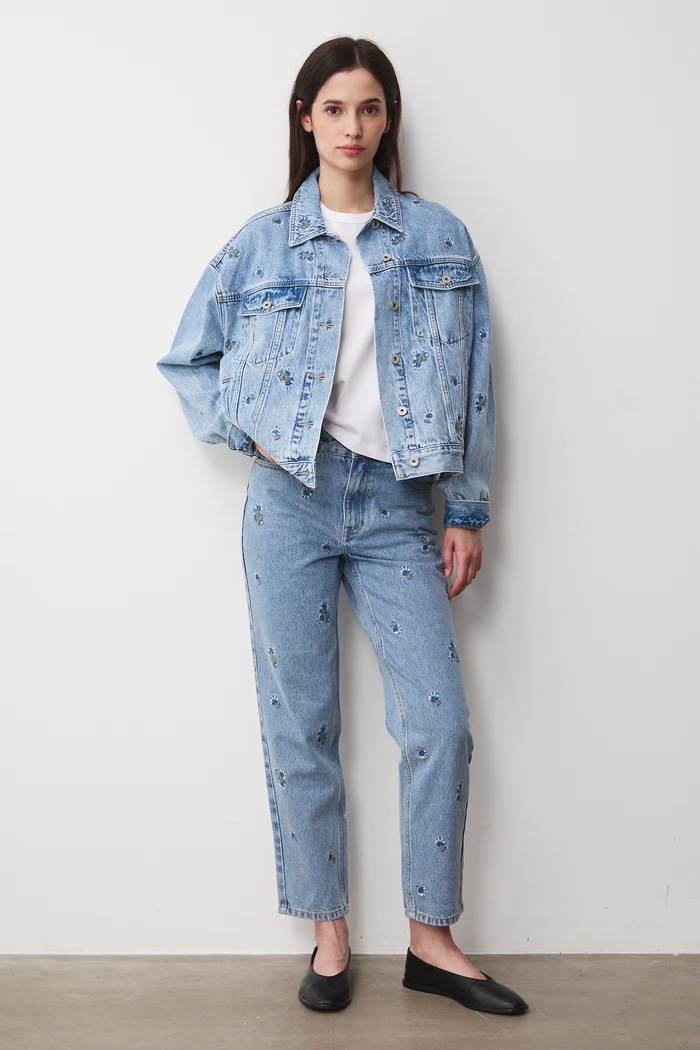 Jeansy mom fit damskie RS26-SJD704 niebieski RS26