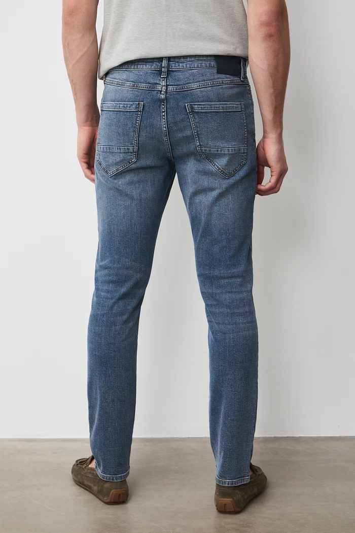 Odzież Jeansy slim fit męskie RS26-SJM504 niebieski