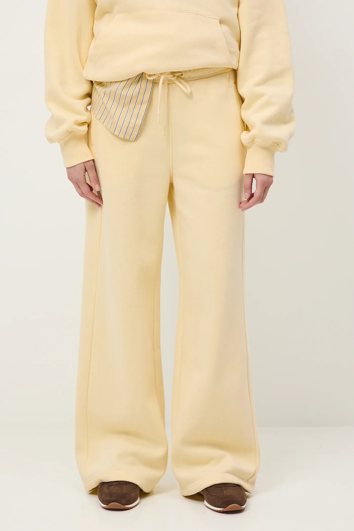 Spodnie dresowe damskie wide leg RS26-SPD011 żółty RS26