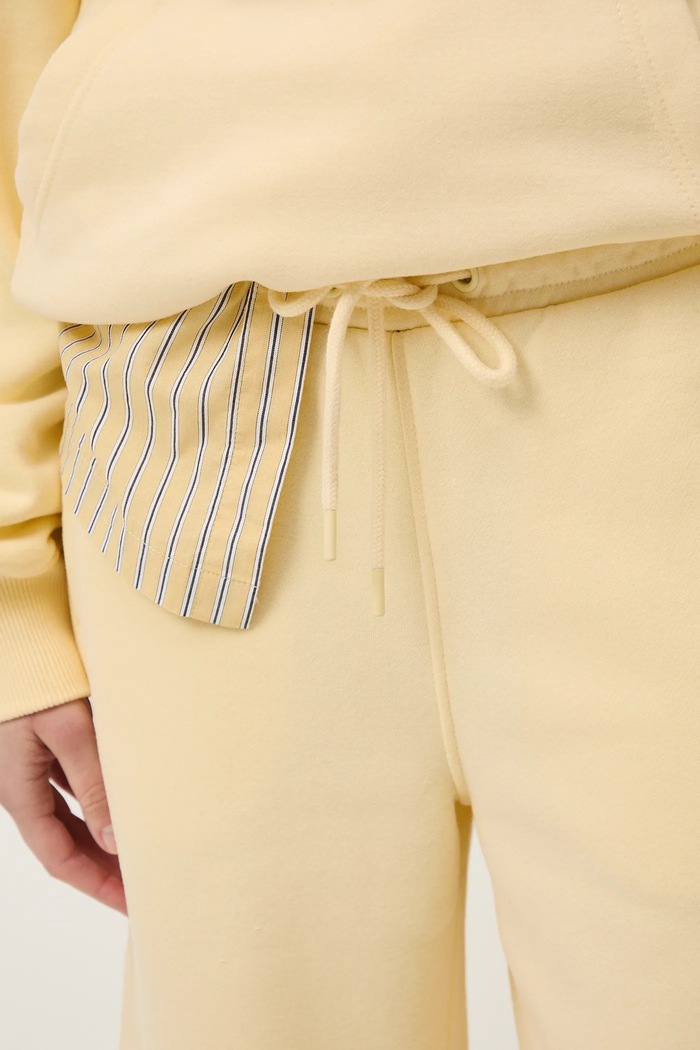 Spodnie dresowe damskie wide leg żółty RS26-SPD011