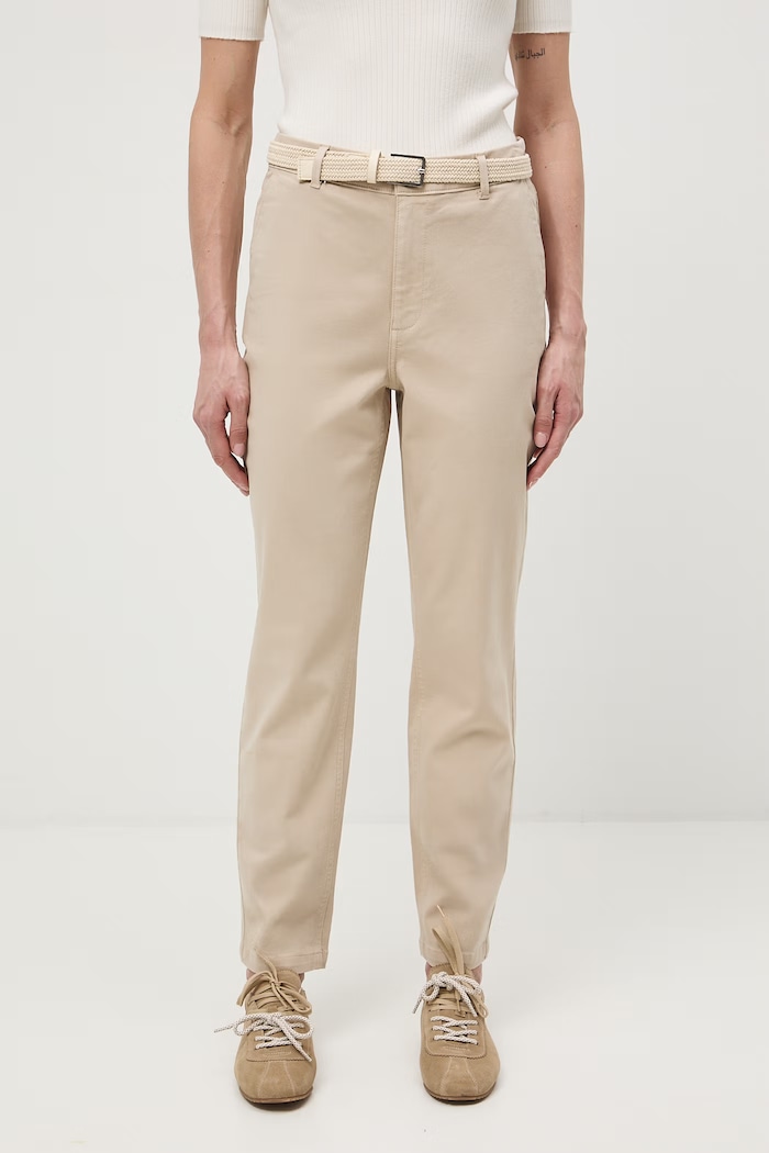 Spodnie chinos damskie bawełniane z elastanem RS26-SPD040 beżowy RS26