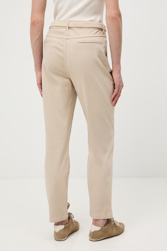 Odzież Spodnie chinos damskie bawełniane z elastanem RS26-SPD040 beżowy