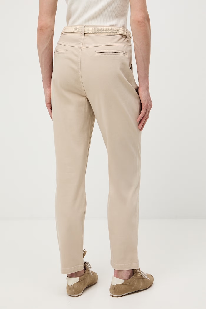 Odzież Spodnie chinos damskie bawełniane z elastanem RS26-SPD040 beżowy