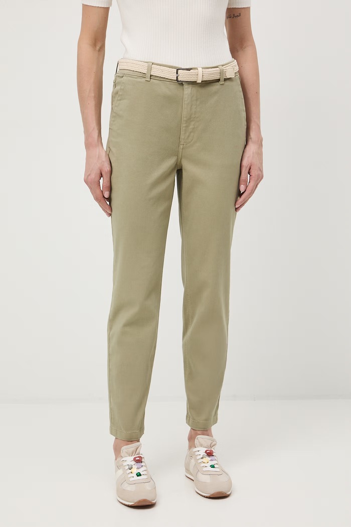 Medicine pantaloni chinos pentru femei, din bumbac cu elastan RS26-SPD040 verde RS26