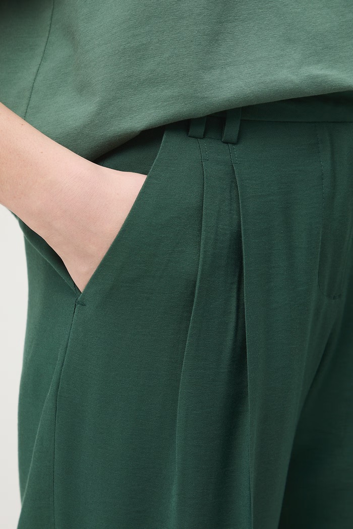Medicine nohavice wide leg dámske s viskózou zelená RS26-SPD601