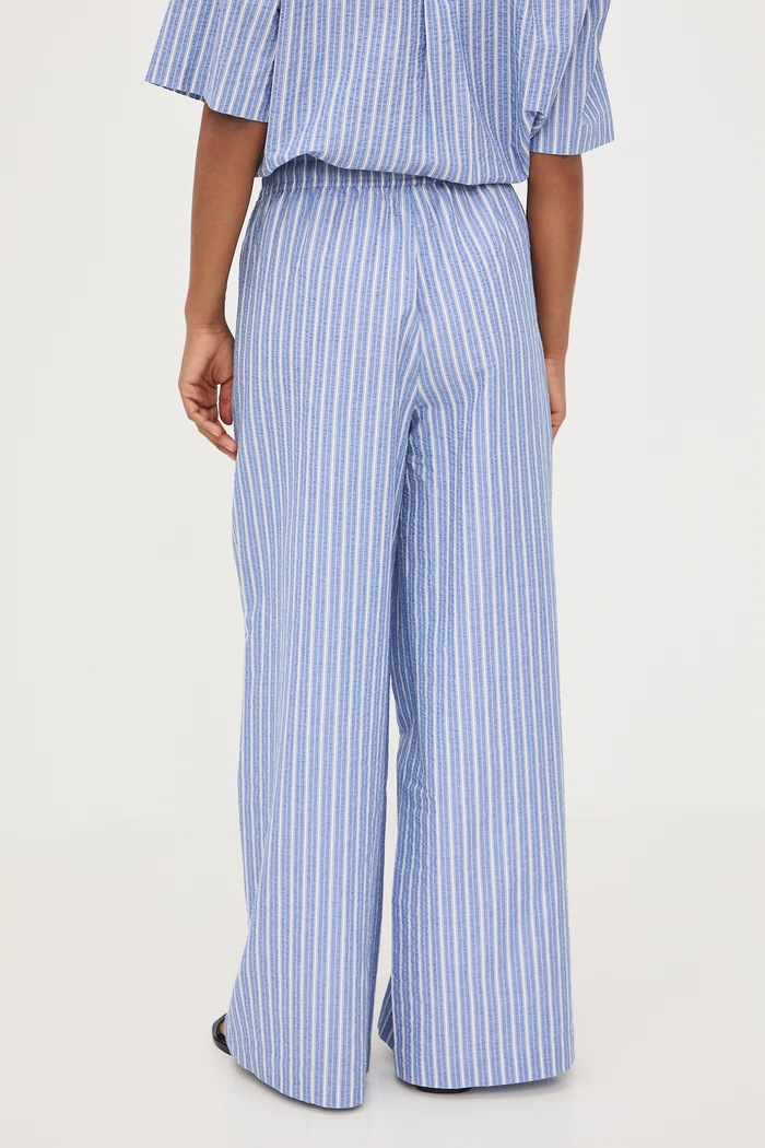 Odzież Spodnie wide leg damskie bawełniane RS26-SPD803 niebieski
