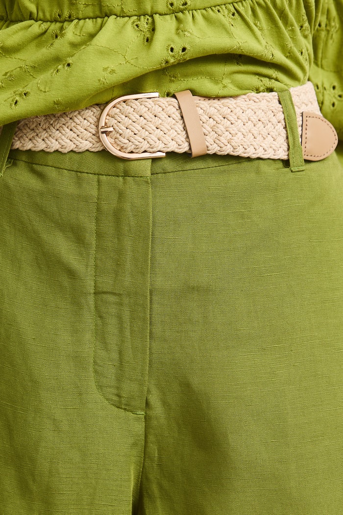 Medicine nohavice culottes dámske s prímesou ľanu zelená RS26-SPD901