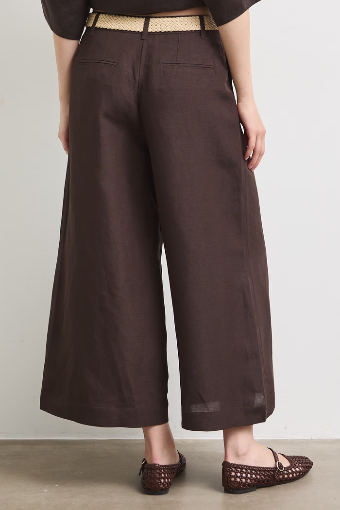 Oblečenie Medicine nohavice culottes dámske s prímesou ľanu RS26-SPD901 hnedá
