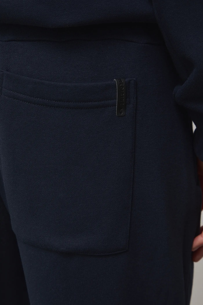 Spodnie dresowe męskie jogger gładkie granatowy RS26-SPM011