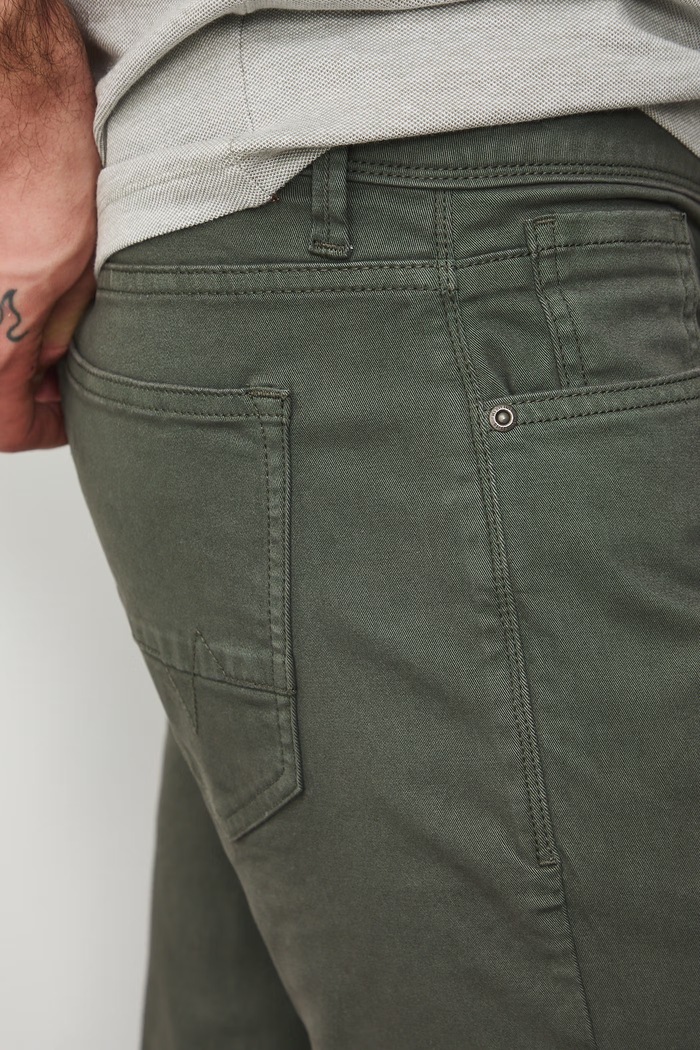Medicine nohavice slim fit pánske bavlnené s elastanom zelená RS26-SPM403