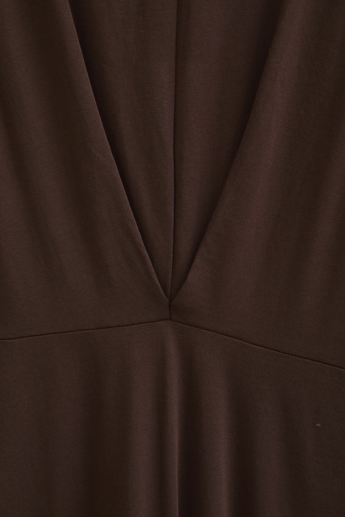 Medicine rochie evazată din bumbac cu elastan RS26-SUD090 maro