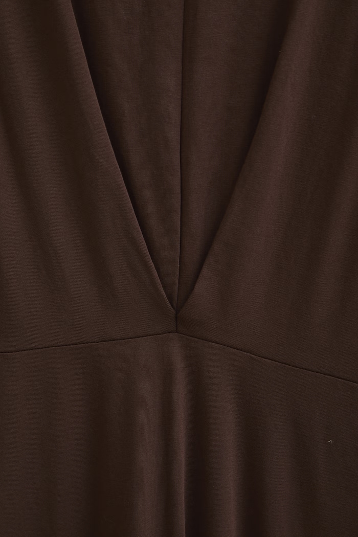 Medicine rochie evazată din bumbac cu elastan RS26-SUD090 maro