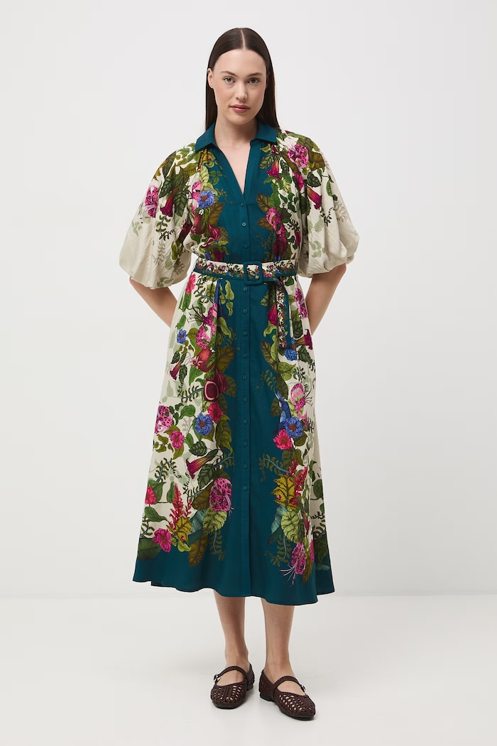 Sukienka rozkloszowana z wiskozą z kolekcji Ilona Tambor x Medicine RS26-SUD653 multicolor RS26