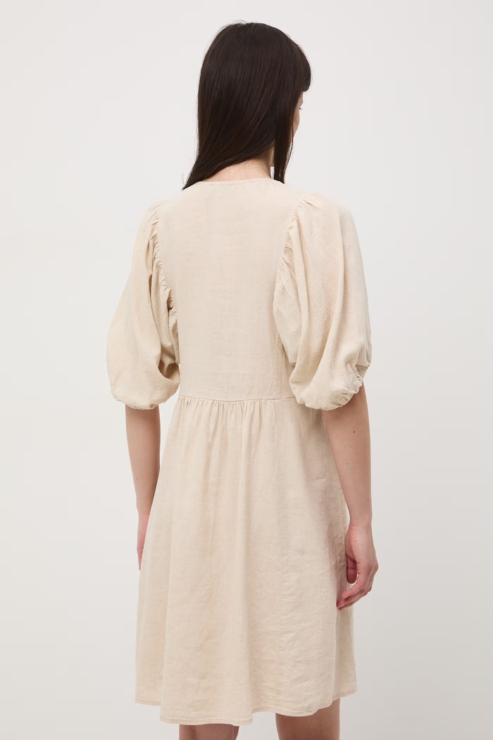 Ρούχα Medicine oversized φόρεμα με λινό RS26-SUD700 μπεζ
