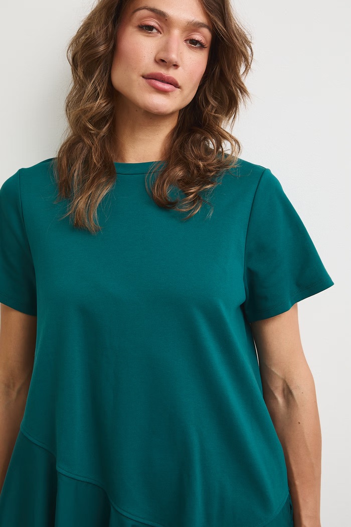 Sukienka oversize bawełniana turkusowy RS26-SUDA08