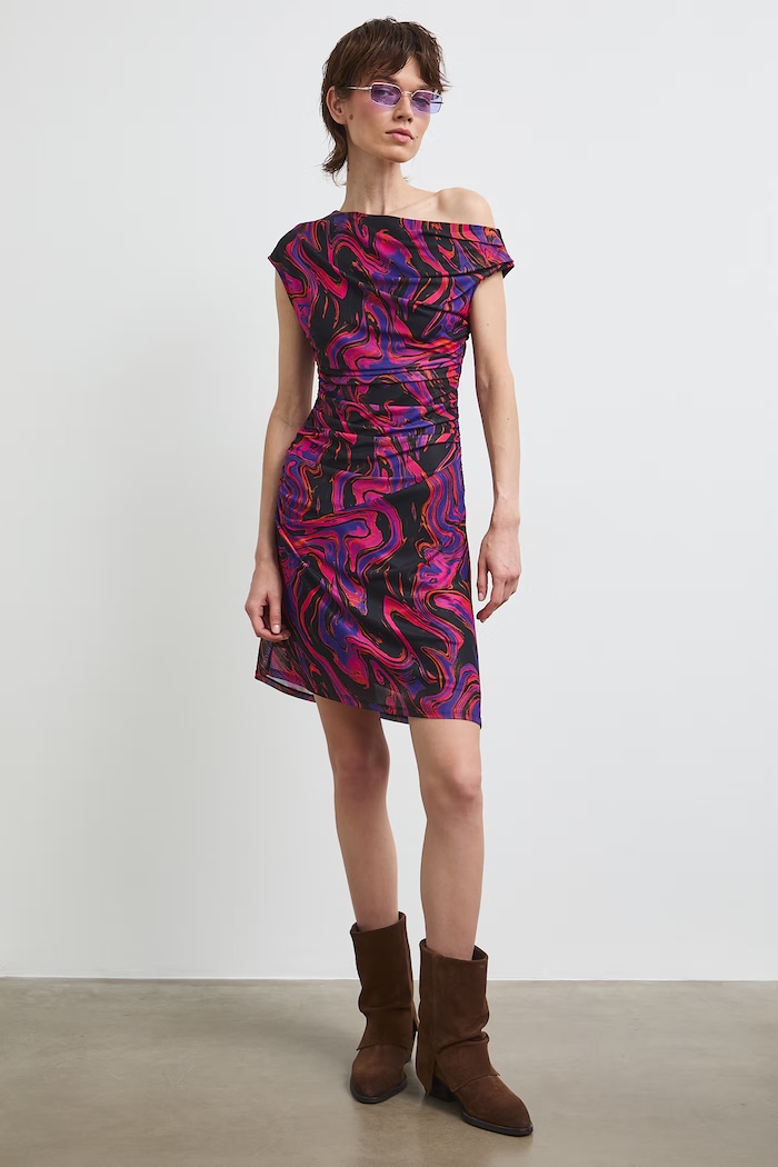 Sukienka asymetryczna RS26-SUDC08 multicolor RS26
