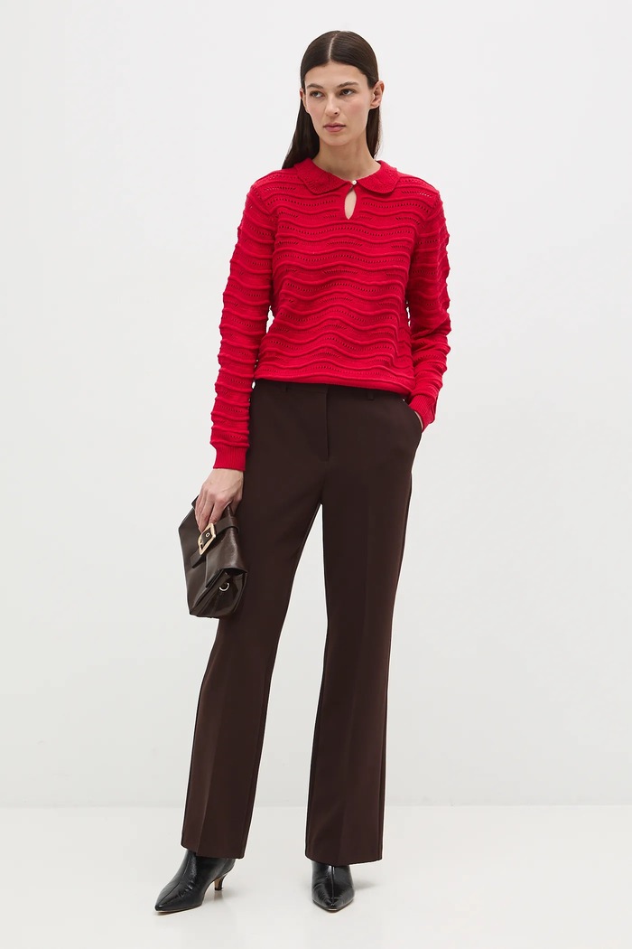 Medicine sweter bawełniany regular czerwony RS26-SWD282