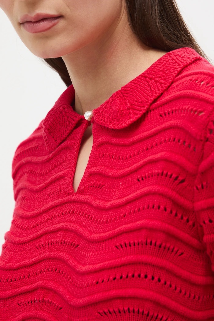 Medicine sweter bawełniany RS26-SWD282 czerwony