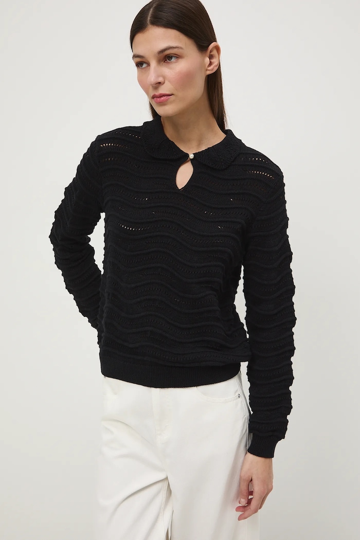 Medicine sweter bawełniany regular czarny RS26-SWD282