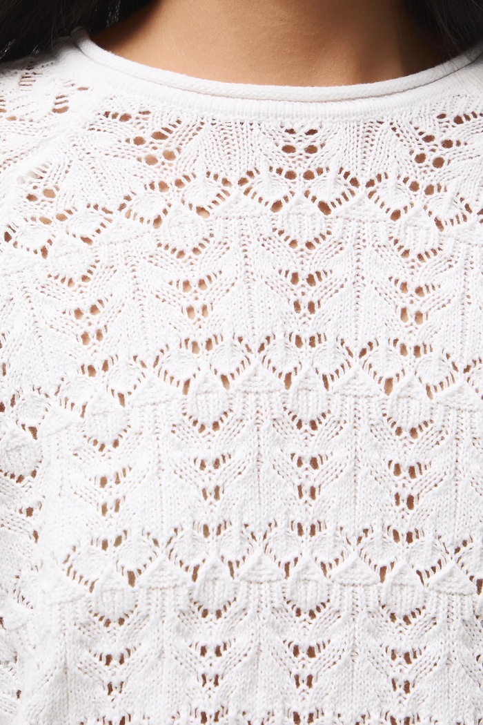 Sweter bawełniany damski ażurowy RS26-SWD305 biały