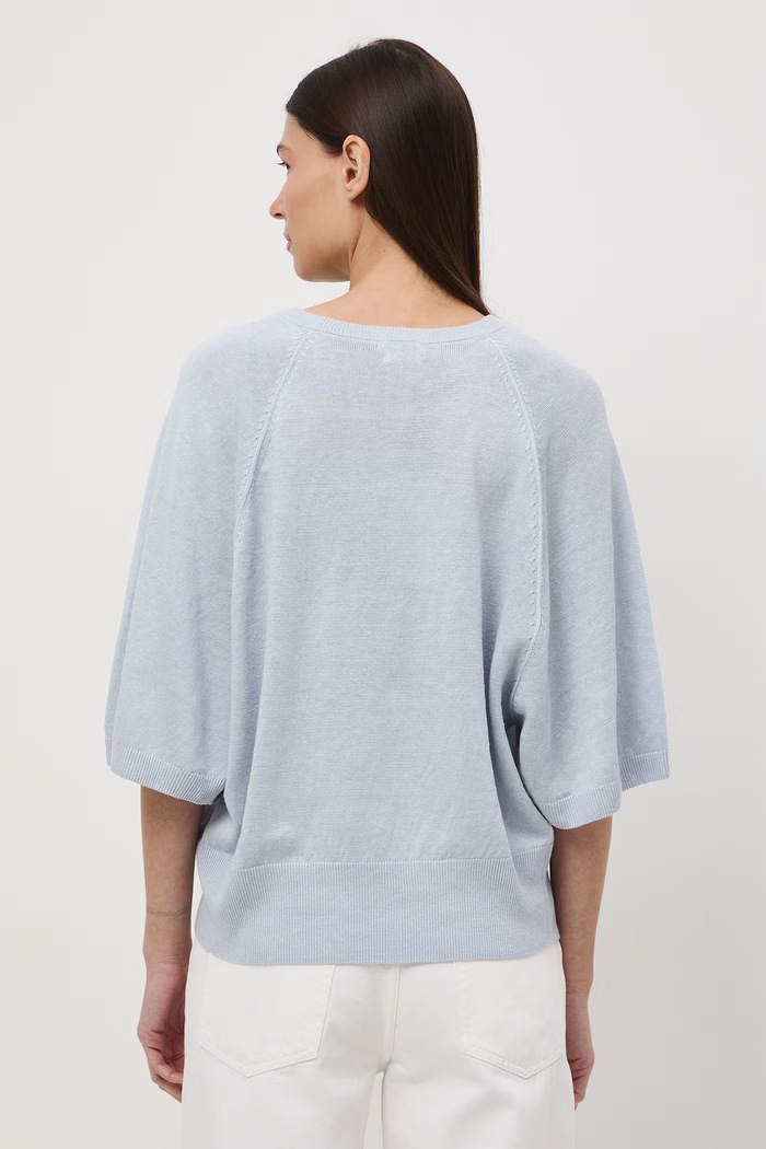 Odzież Sweter damski lniany RS26-SWD502 niebieski