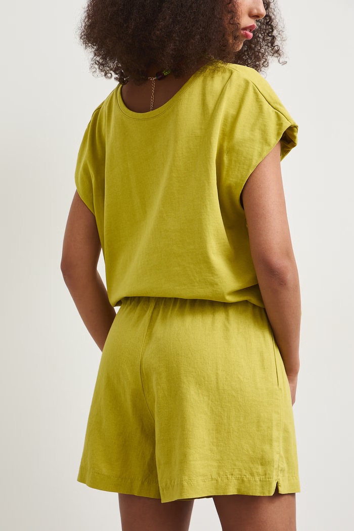 Oblečenie Šortky chino dámske s ľanom regular waist RS26-SZDB00 zelená