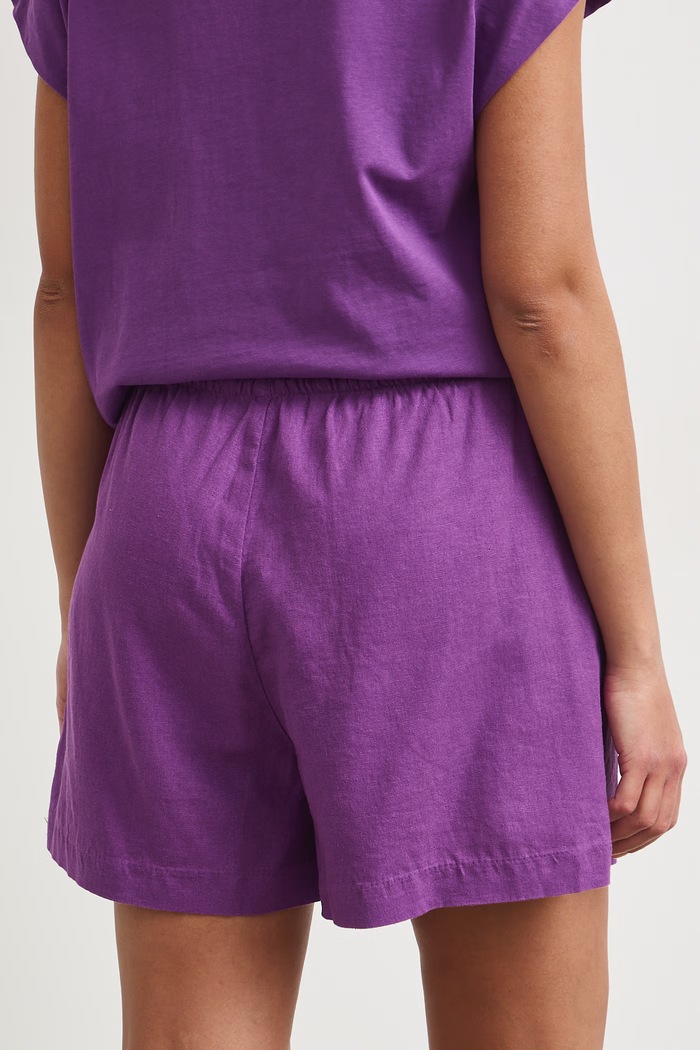 Oblečenie Šortky chino dámske s ľanom regular waist RS26-SZDB00 fialová