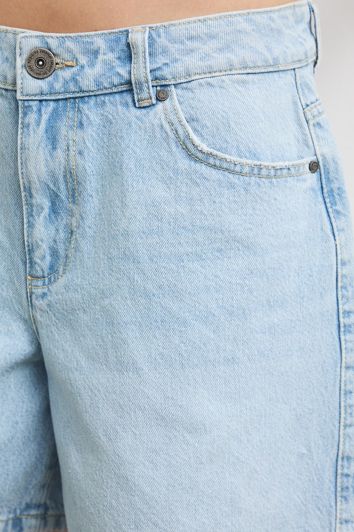 Szorty damskie bawełniane high waist niebieski RS26-SZDB01
