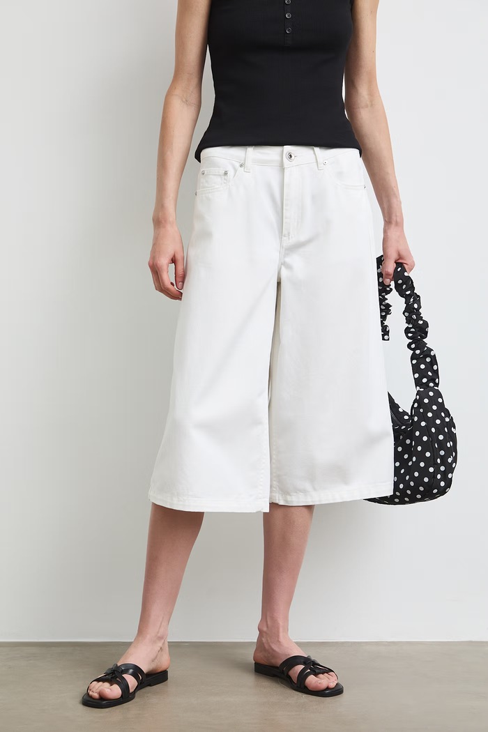 Bermudy dámske bavlnené regular waist biela RS26-SZDC00