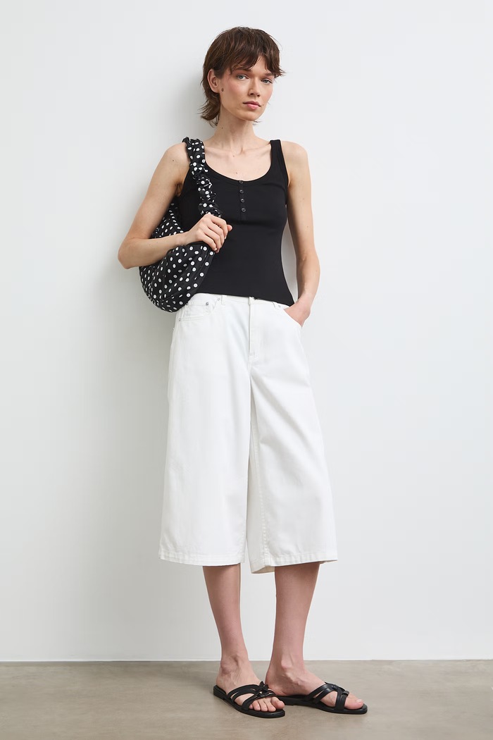Bermudy dámske bavlnené regular waist RS26-SZDC00 biela RS26