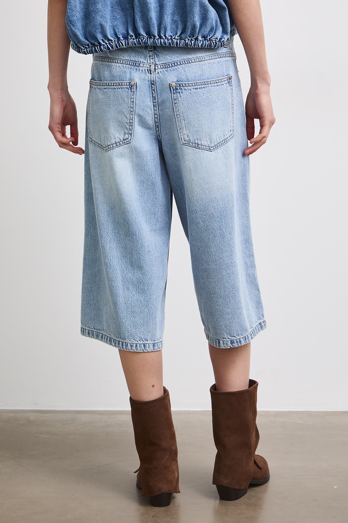 Oblečenie Bermudy dámske bavlnené regular waist RS26-SZDC00 modrá