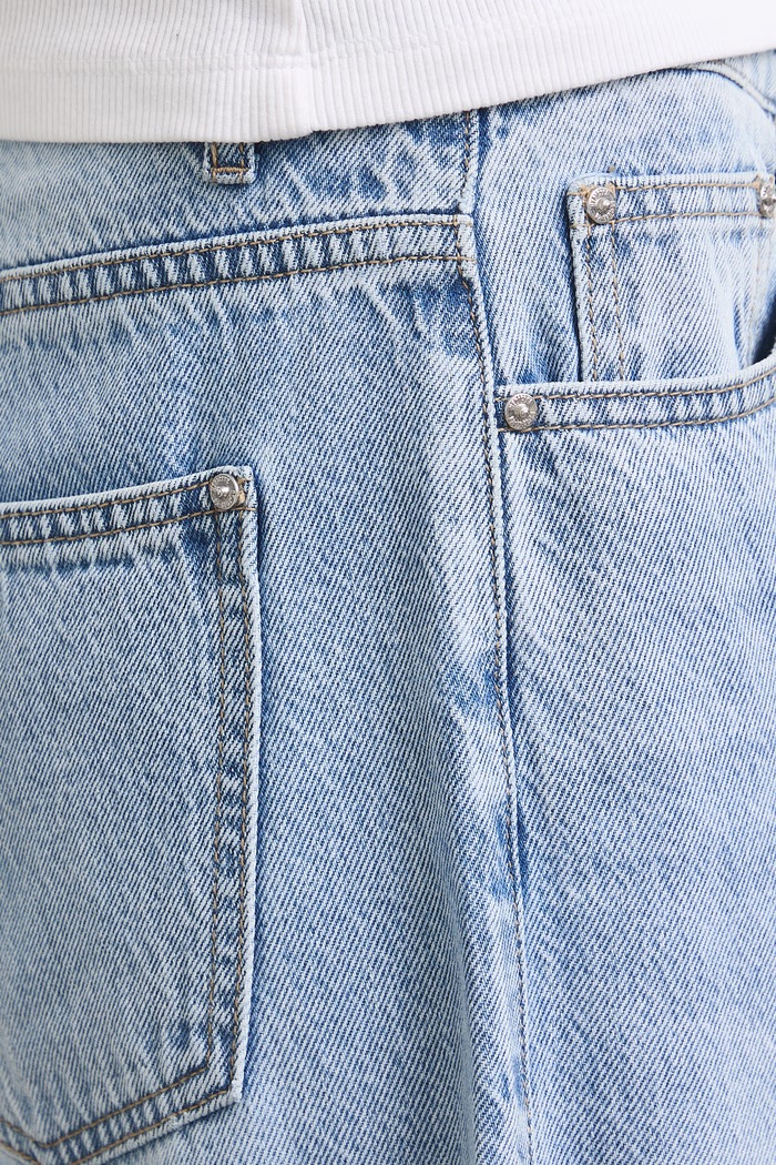 Bermudy dámske bavlnené regular waist modrá RS26-SZDC00