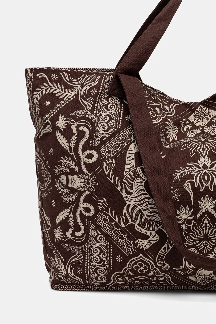 Accesorii Medicine geantă shopper damskă de bumbac RS26-TCD901 maro