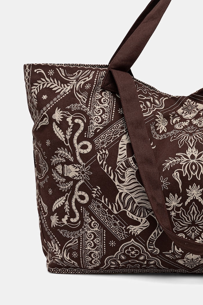Accesorii Medicine geantă shopper damskă de bumbac RS26-TCD901 maro