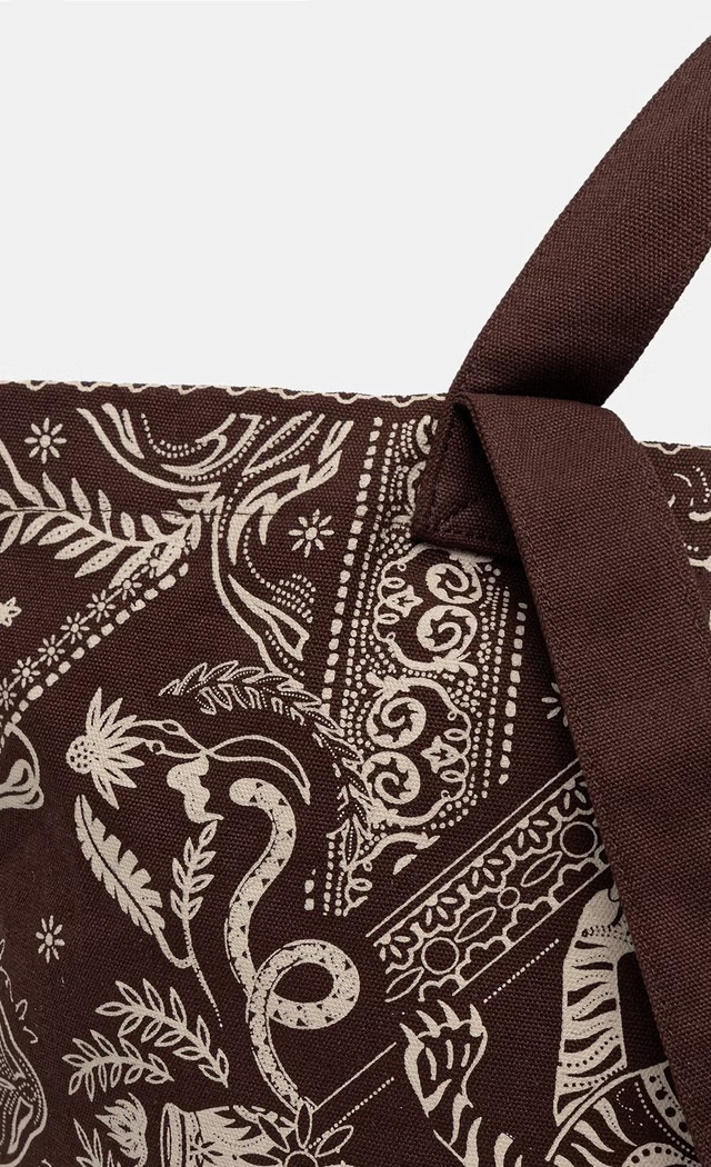 Medicine geantă shopper damskă de bumbac maro RS26-TCD901