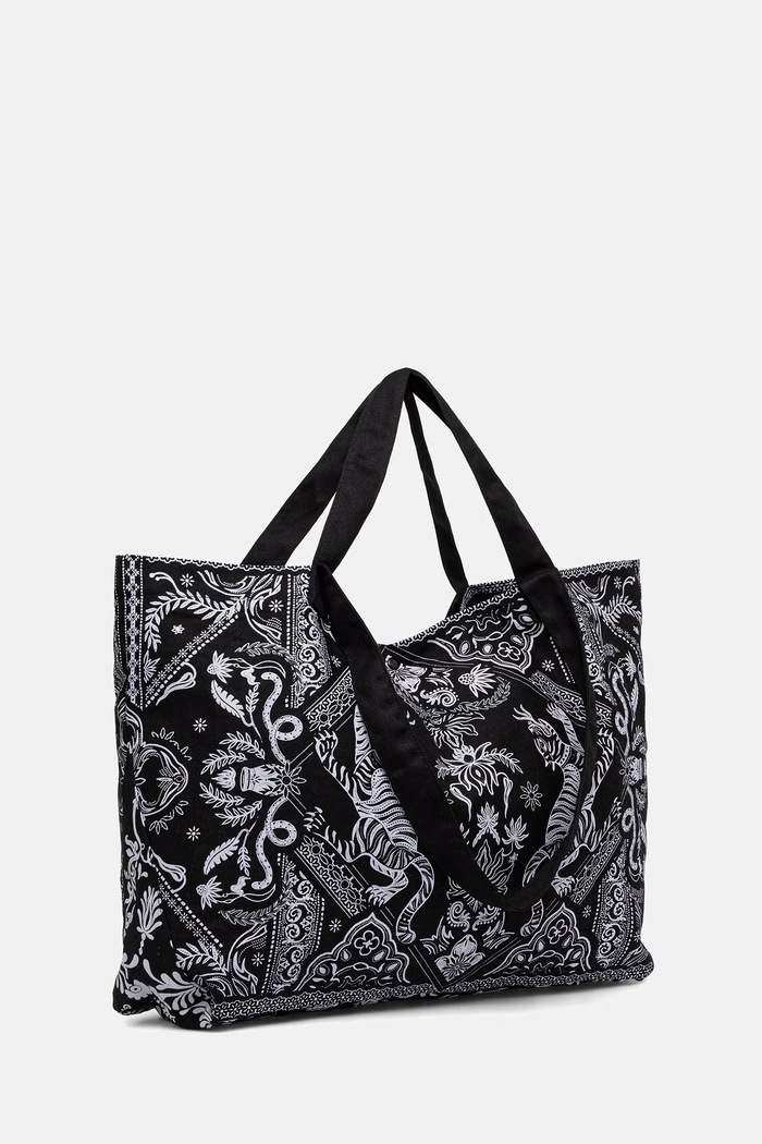 Accesorii Medicine geantă shopper pentru femei, din bumbac RS26-TCD901 negru