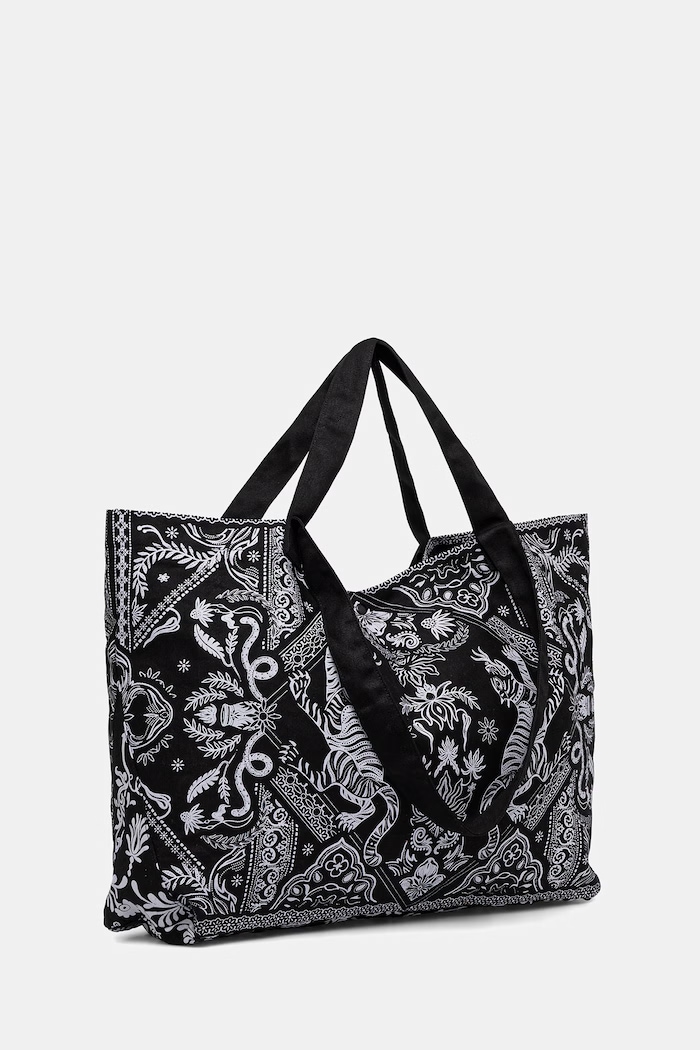 Accesorii Medicine geantă shopper pentru femei, din bumbac RS26-TCD901 negru