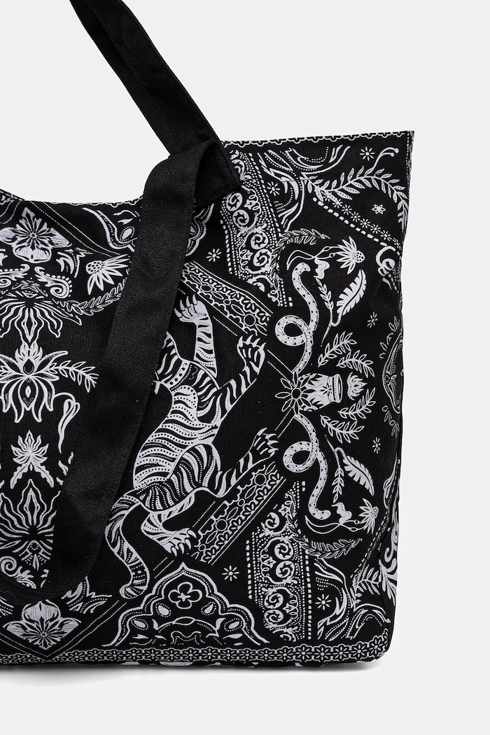 Medicine geantă shopper pentru femei, din bumbac negru RS26-TCD901