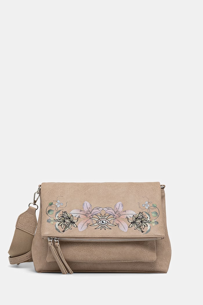Torebka crossbody damska z imitacji skóry beżowy RS26-TOD601