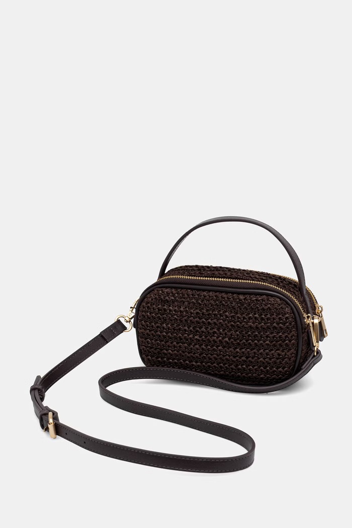Medicine crossbody kabelka dámska pletená hnedá RS26-TOD807
