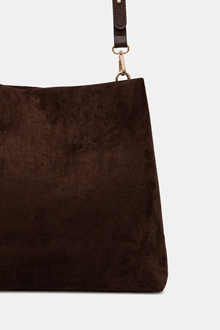Medicine torebka shopper damska z imitacji zamszu brązowy RS26-TOD910