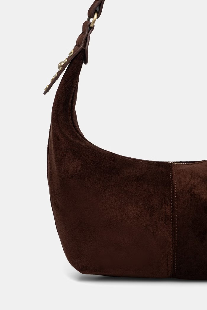 Kabelka hobo z imitácie semišu hnedá RS26-TODC03